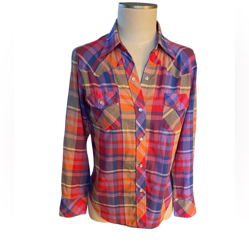 Vintage Multicolor Plaid Button Down Shirt